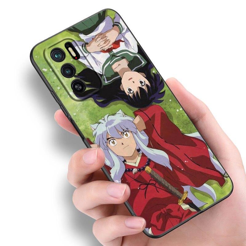 Anime Inuyasha Phone Case For Xiaomi Redmi Note 7 8 8T 9 9S 10 10S 10T 11 11S 4G 11E 11T Pro 5G Soft TPU Black Cover