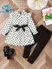 Kid's 2 Piece Printed Suit Short Sleeve Button Up Top Wide Leg Pants Suit Set Pajamas Home Casual Suit