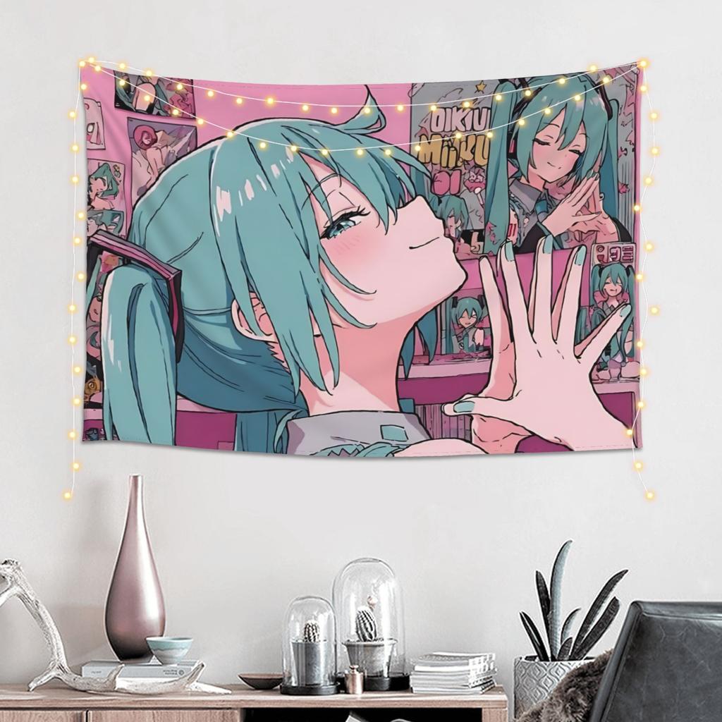 Hatsune Miku Cutecore Tapestry Wall Hanging Blanket Tapestry Home Decor Items Wall Decorations