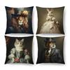 Домашний Декор Фэнтезийные Животные в Викторианских Костюмах Наволочки с Рисунком Чехол для Подушки Подходит для Дивана Спальни Автомобиля Наволочка