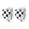 Серьги Chessboard Love для женщин, высококачественные пряжки для ушей в клетку, серьги из эпоксидной смолы в черно-белую клетку