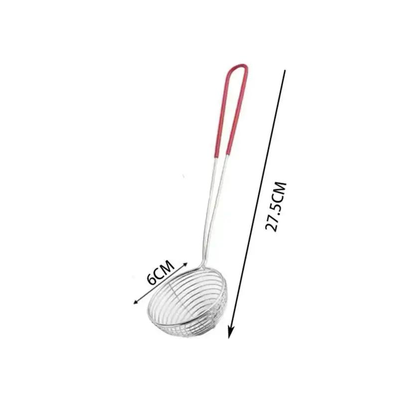 2025 Новый Красный Рукоятка Сито Нержавеющая Сталь Пузырьковый Чай Дуршлаг Боба Молочный Чай Ложка Жемчуг Круглое Сито Кухонные Гаджеты