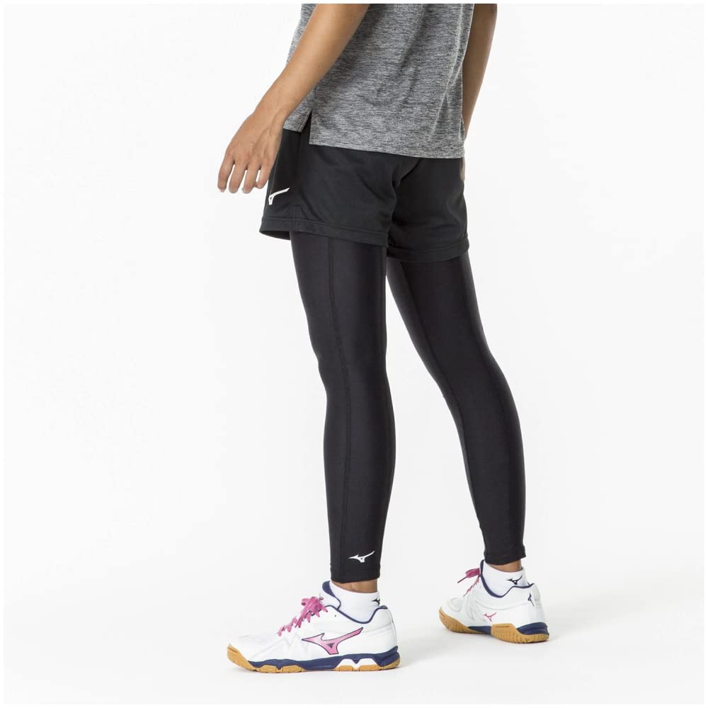 Mizuno Long Tights for Table Tennis and Size Women's Training, 82JBA203, Black, M/B