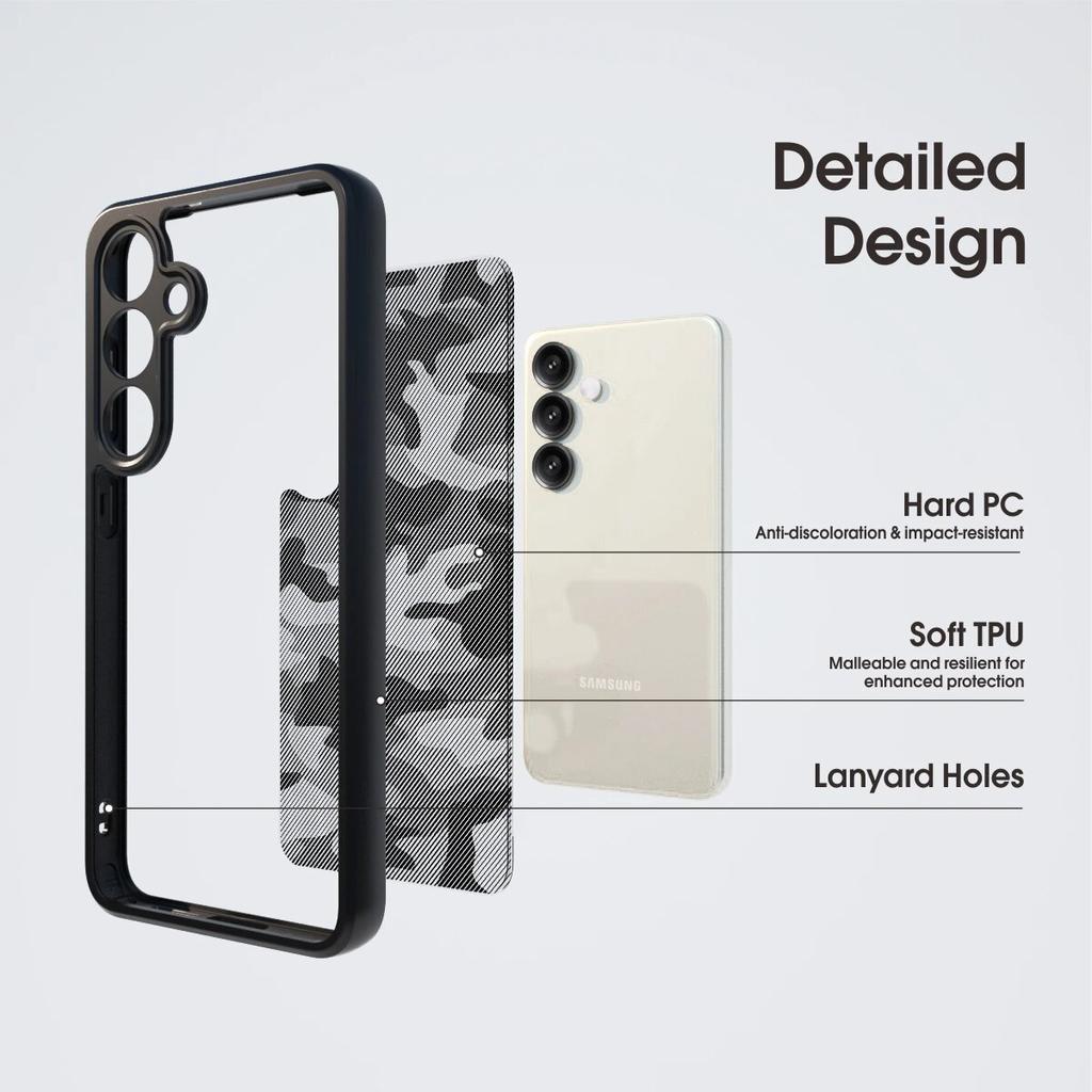 (В комплекте ремешок на запястье)IBMRS для Samsung Galaxy S24+/S24 plus Чехол, Защита объектива, Задняя прозрачная поликарбонатная задняя крышка + Мягкие края из ТПУ, Чехол для телефона