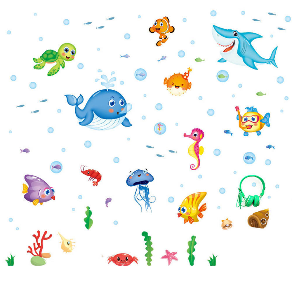 DIY Removable Underwater world Wall Decal Family Home Sticker Mural Art Home