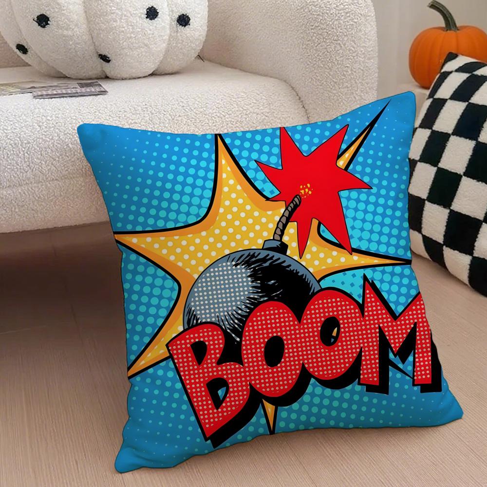 Classic Pop Art American Art RRoy Lichtenstein Cushion Cover Throw Pillow Cover Hidden Button Durable Polyester Chair Cushion