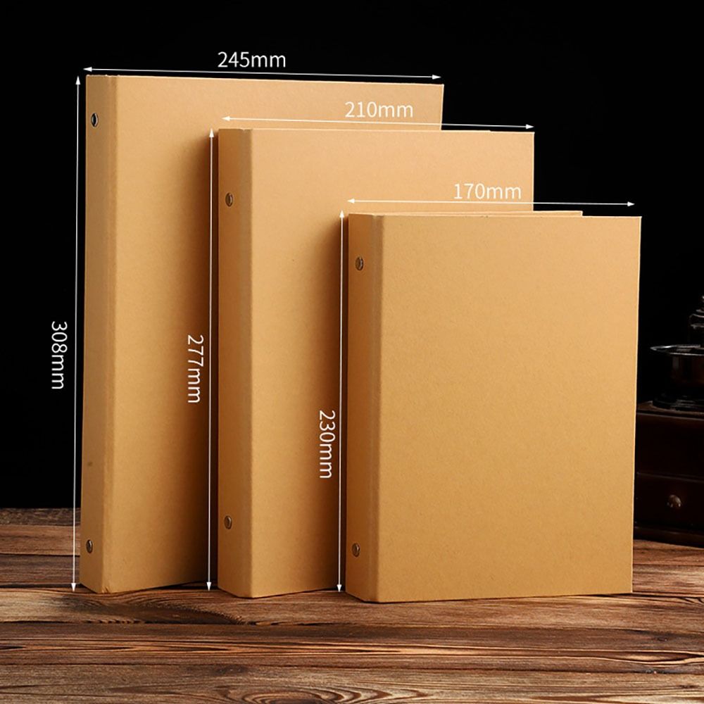 A5 B5 A4 Kraft Paper Binder Cover Kraft Paper Perforated Binder Folder New Binder File Clip
