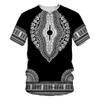 African Men's Short Sleeve Tee T-Shirt Crew Neck T Shirt Man Tops Clothing Retro Ethnic Printed T-Shirt Korean Popular Clothes