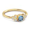 Bezel Set London Blue Topaz 925 Sterling Silver Gold Vermeil Boho Ring