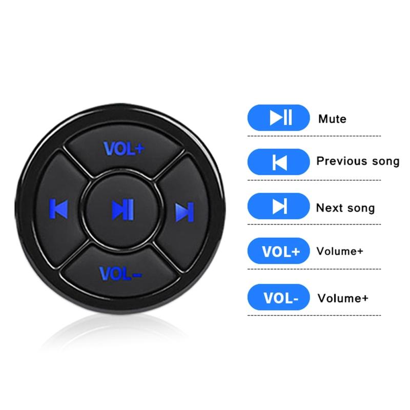 Wireless Bluetooth-compatible Media Button Remote Selfie Control Car Motorcycle Steering Wheel Music Player with Stand