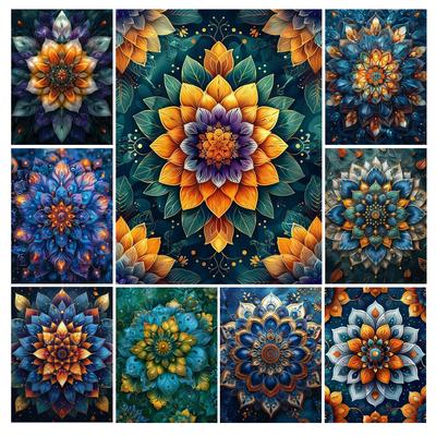 Алмазная картина, новая коллекция 2024, винтажная Мандала, цветок, сделай сам, полная квадратная круглая дрель, стразы, вышивка, цветная цветочная мозаика, наборы для вышивки крестом
