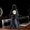 Halloween Grim Reaper Figurine Spooky Black Robe Death Ghost Resin Statue Sculpture Indoor Home Office Desktop Decoration Ornament Festival Gift
