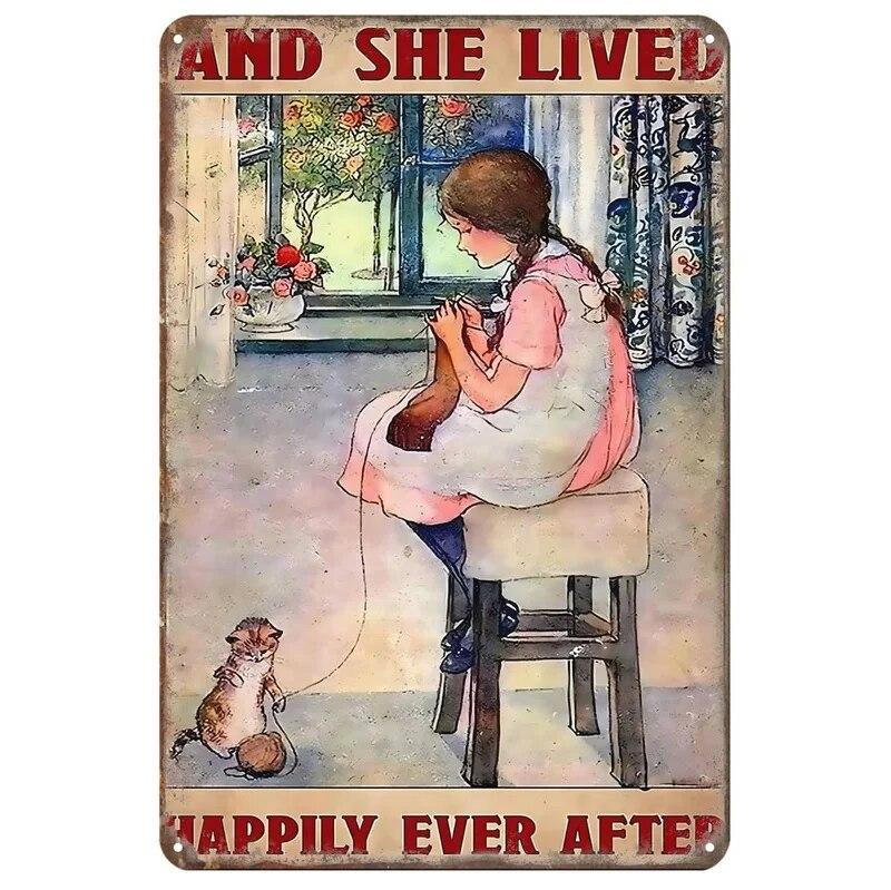 Retro Horse Make Me Happy Metal Tin Signs Vintage Posters for Garage Game Room Bar Man Cave Cafe Office Home Wall Decor Gift