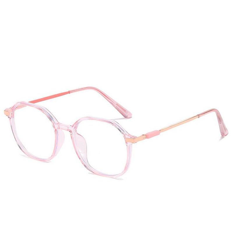 Transparent Pink Frame Anti Blue Light Myopia Glasses Women Student Prescription Spectacles 0 To -6