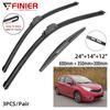 3 шт. щетки стеклоочистителя для Nissan Versa Note 2014-2015 24 "14" 12 "подходят для переднего лобового стекла, щетки для окон, резак, аксессуары 2014 2015