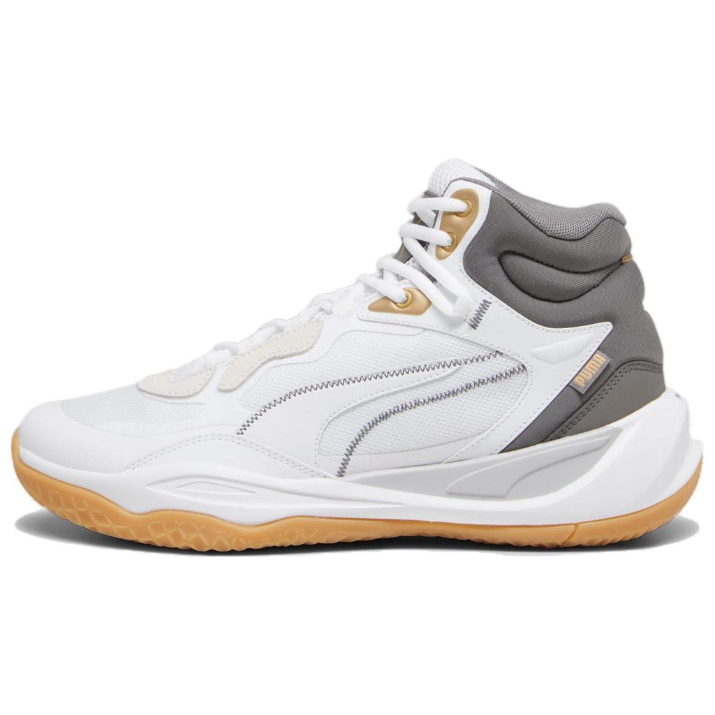 PUMA Playmaker Pro Mid Trophies 'White Grey Gold' Men's 379019-01