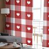 День святого Валентина Любовь Красная клетчатая тюль Шторы для гостиной спальни Домашний декор Шифон Прозрачная вуаль Кухня Шторы