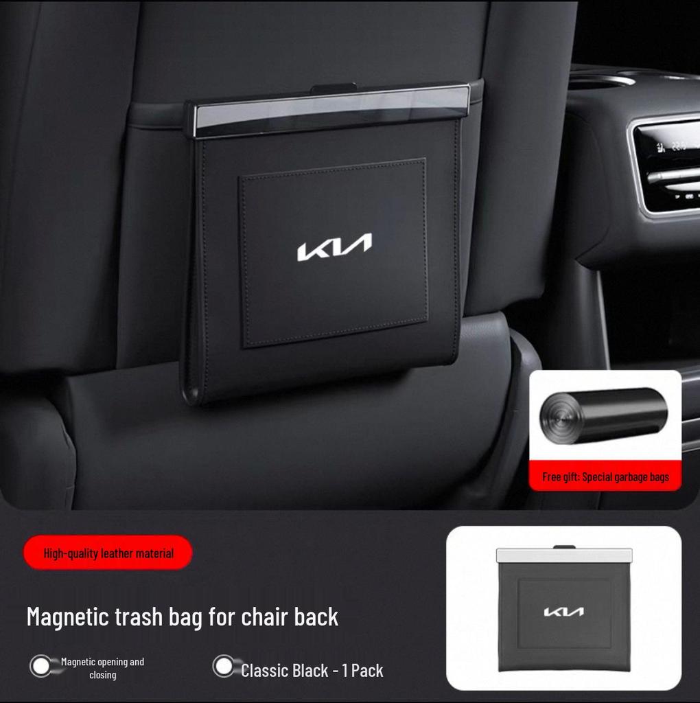 Автомобильный мусорный пакет для Kia Seltos/Sportage/Tucson - Водонепроницаемый, Магнитный, Кожаный органайзер на спинку сиденья