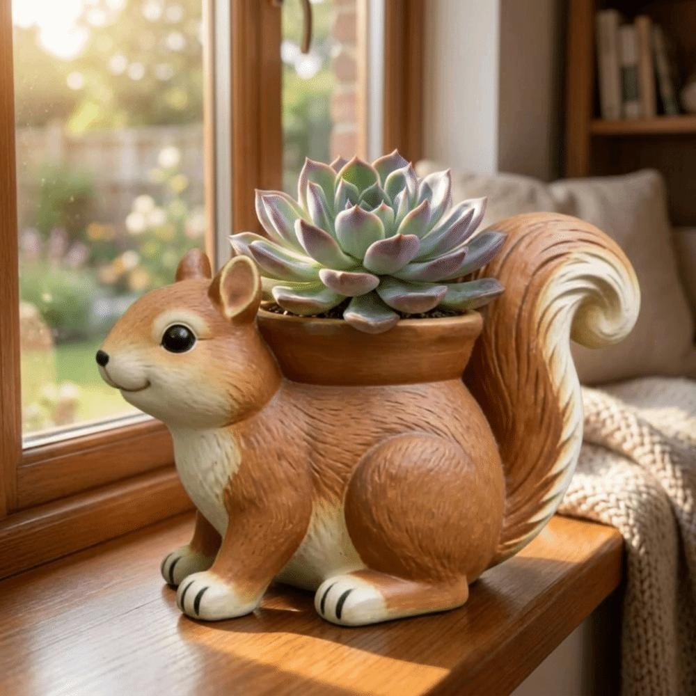 Handmade Squirrel Succulent Flowerpot Resin Succulents Plant Pots Living Room Decoration