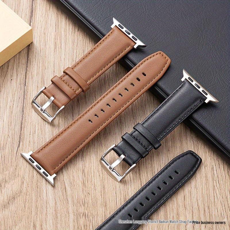 Genuine Leather Apple Watch Band for Series SE–8 (Men & Women)