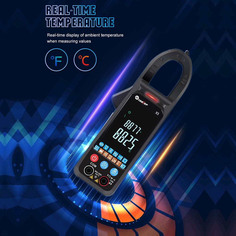 TOOLTOP X5 Handheld Portable Multifunction Clamp Meter LCD Display  Celsius / Fahrenheit  Switch NCV Measuring Direct