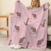 Cute Cat Flannel Throw Blanket Soft, Breathable & Warm Decorative Blanket for Home, Office, All Seasons, Ideal for Christmas & Halloween