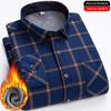 Thickened Flannel Men's Shirt Warm Plaid Winter Casual Square Collar Plus Size Clothing Fleece Lined Double Sided Velvet