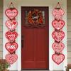 Red Valentines-Day Front-Porch Door Hanger-Decor - 2pcs Love Romantic Special Night Galentines Party Paper Signs Banners,Engagement Wedding