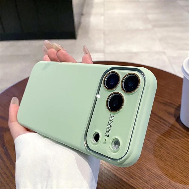 Матовый жидкий силиконовый защитный чехол для iPhone 17, 16, 15 Pro Max, 14 Plus, 13 с большим окном для камеры