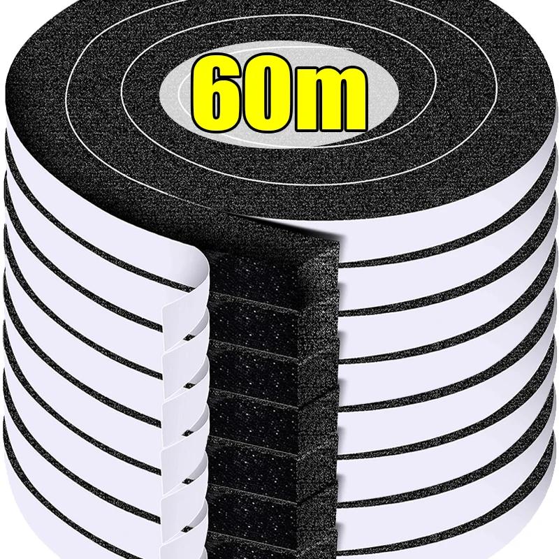60/2м самоклеящаяся губчатая уплотнительная лента для дверей, окон, ветрозащитная, пыленепроницаемая, звукоизоляционная, герметизирующая лента для дома