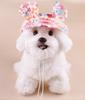 Rainbow Dog Princess Hat Visor Hat Prevent Suffocation Pet Dog Porous Sun Hat Cap With Ear Holes for Small Dogs Cats