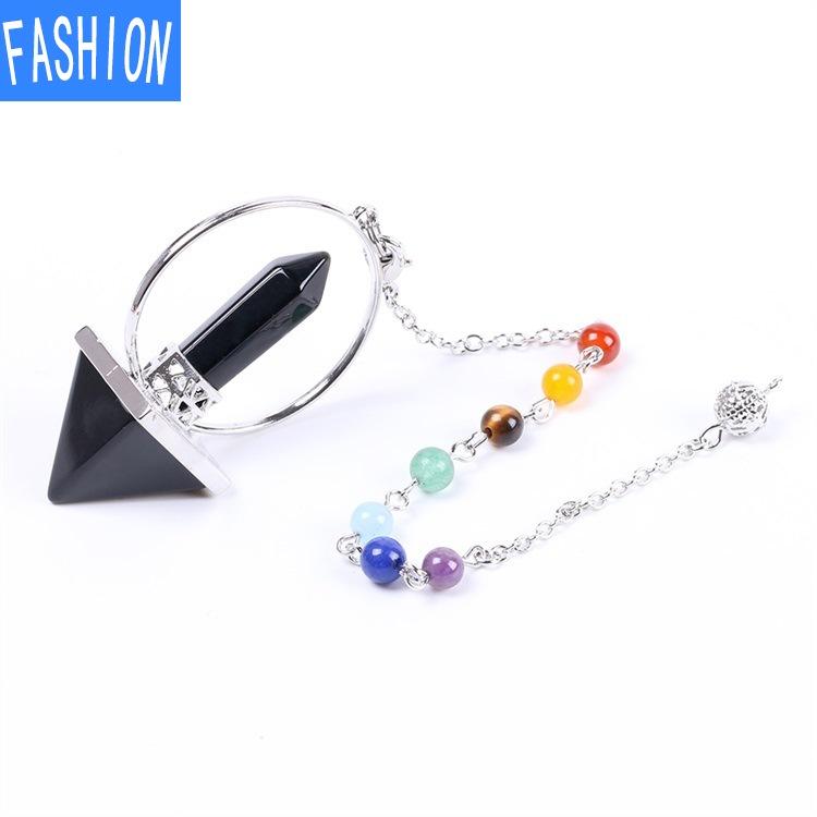 Бусины чакры, подвеска-пирамида из природного газа, маятник