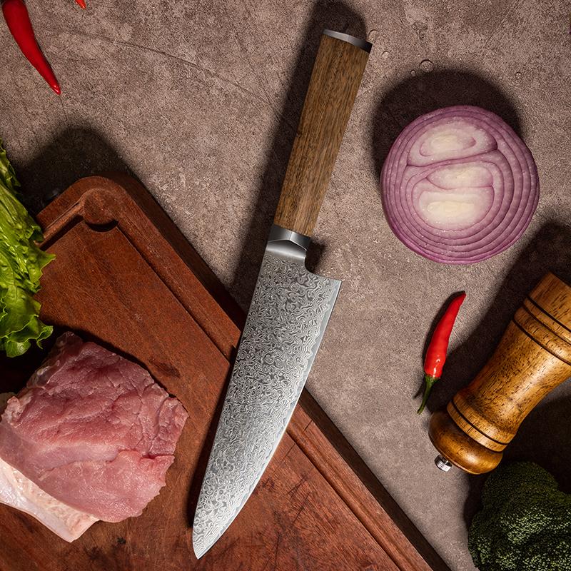 8.3 Inch Chef Knife 67-layers Damascus VG-10 Steel Blade Sharp Slicing Cleaver Japanese Kitchen Knives Hexagonal Rosewood Handle