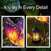 Gifts for Women Solar Butterfly Garden Stake Lights, Metal Decorative Stakes, IP65 Waterproof Outdoor Fairy Accessories LED Landscape Lights Yard Lawn