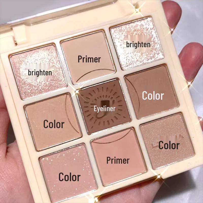 Matte & Pearlescent Shadows: Chocolate Earth Tones Palette with Glitter & Crispy Rice Flakes - Student-Friendly Color Makeup