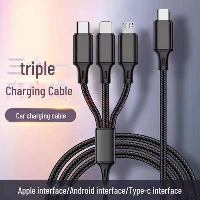 Кабель быстрой зарядки Type-C — Triple PD: 3-в-1 для использования на мобильных устройствах и в автомобиле