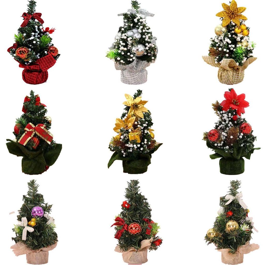Mini Table Top Christmas Tree Small Desk Xmas Tree Party Ornament Decorated Tree