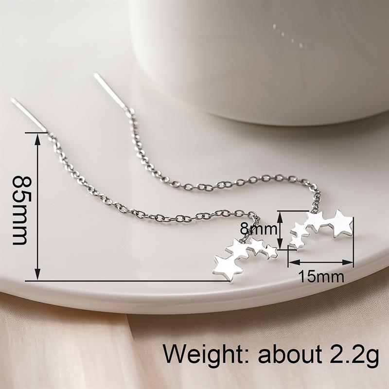 Xiaomi Huitan Gentle Stainless Steel Drop Earrings for Women Chain Star Aesthetic Wedding Party Accessories Elegant Delicate Jewelry