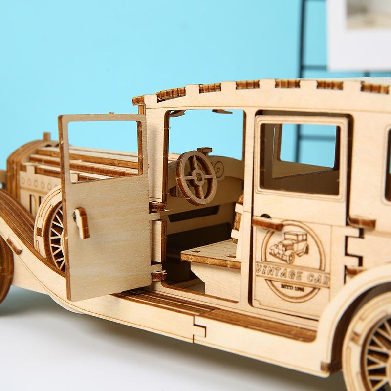 Трансграничный новый 3D трехмерный деревянный пазл детская игрушка классический автомобиль трехмерный деревянный пазл настольные украшения