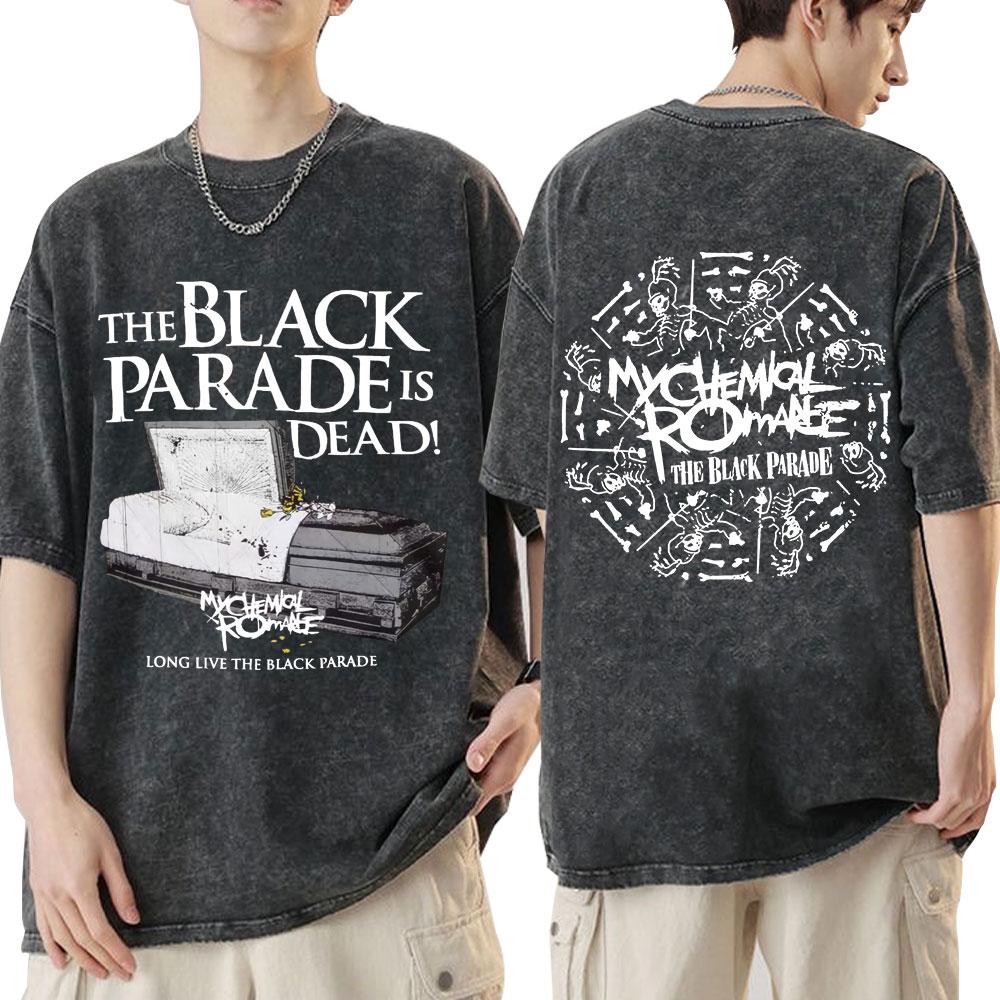 My Chemical Romance Long Live The Black Parade Мерч с тура Постиранные футболки Мужские Женские Готическая Панк-группа Оверсайз футболки