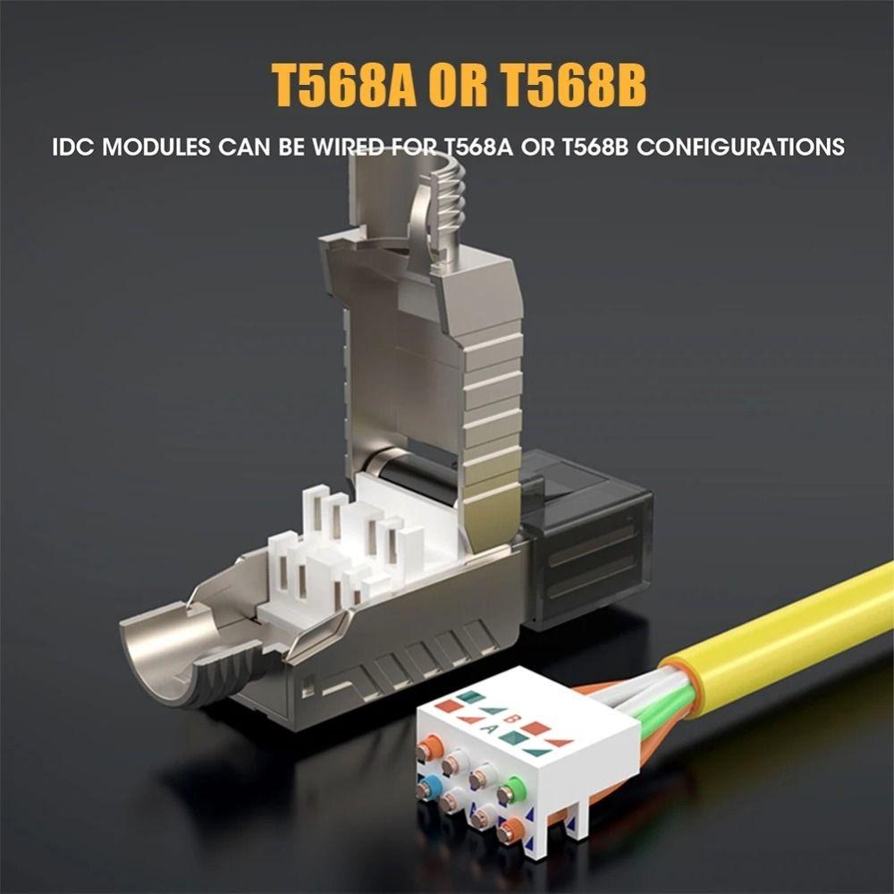 2000 МГц RJ45 Cat8 Cat7 Cat6A Разъемы 40G LAN Кабель 22AWG - 24AWG RJ45 Металлический Инструмент Кристаллическая Головка Панельная Цинк-Сплав Интернет-Штекер