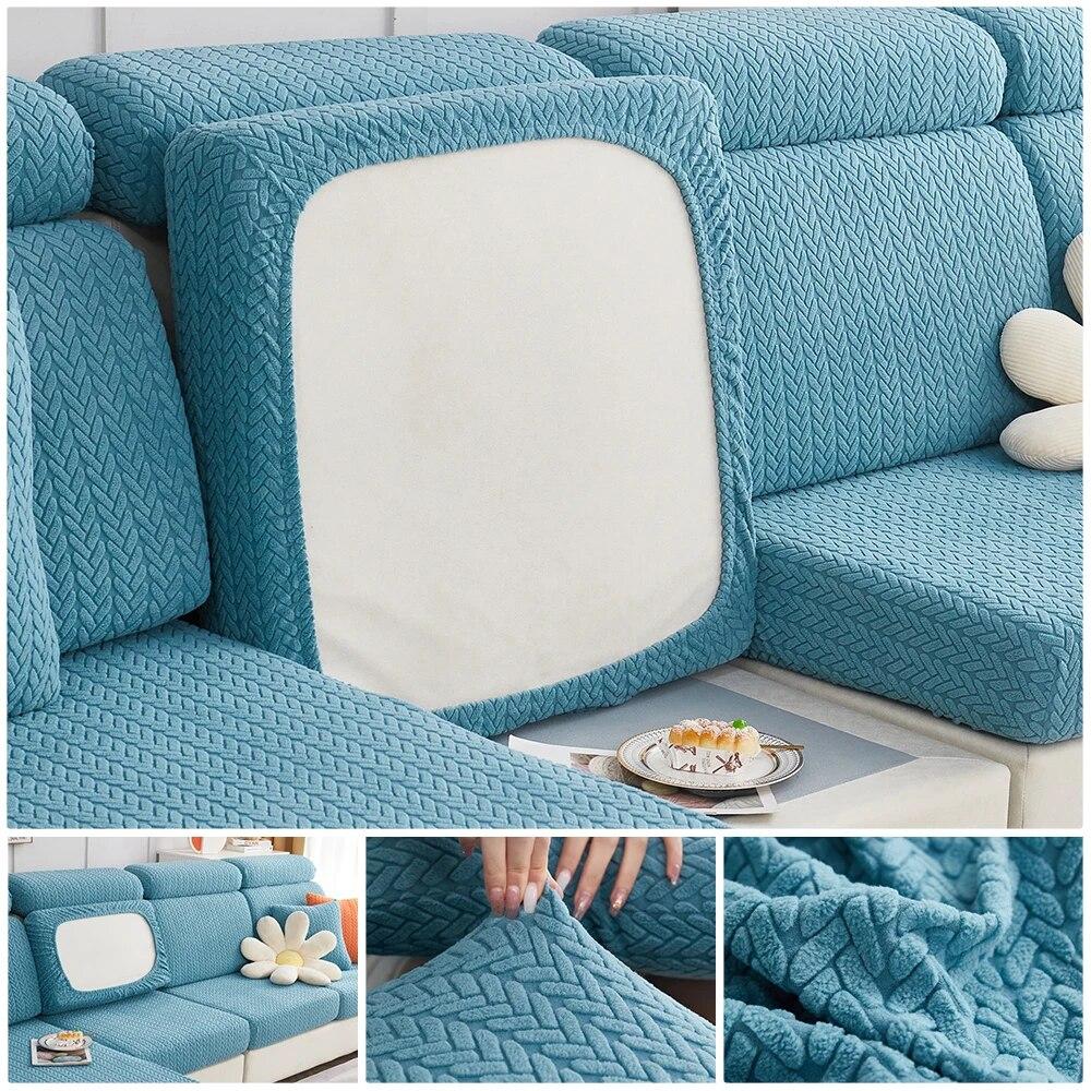 Эластичные утолщенные чехлы на диванные подушки с рисунком, жаккардовый чехол для дивана для гостиной, защита L-образной формы, чехол для углового дивана