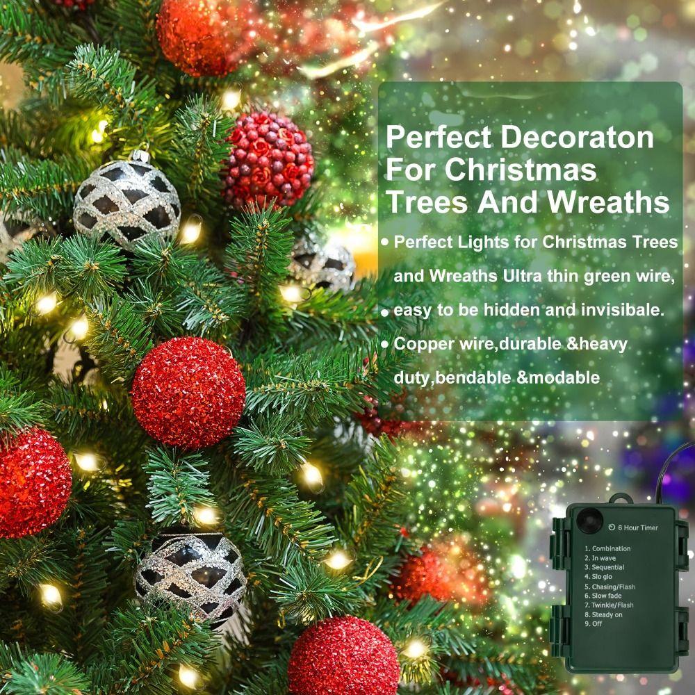 5/10/20ft Battery USB Charging Fairy Lights String Wreath Garland Decor for Indoor Outdoor