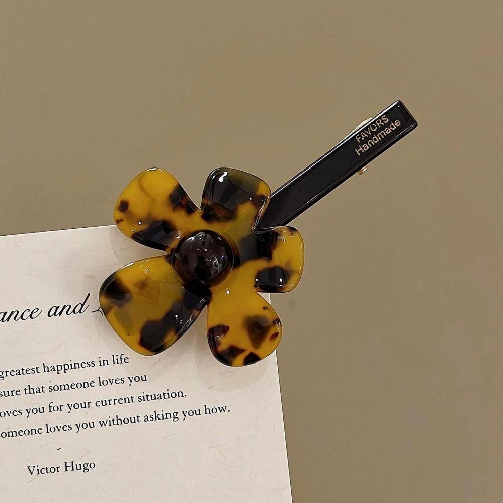 2Pcs Flower Shape Flower Hair Clips Acetate Side Hair Clips New Duckbill Hairpins Hair Styling