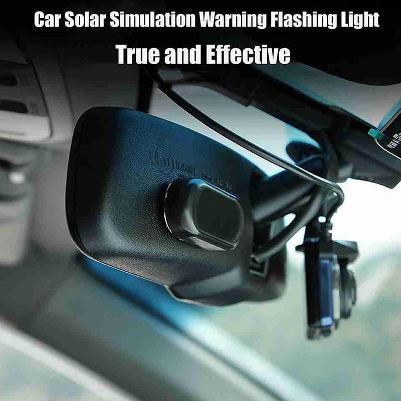 1Pcs Car Solar Warning Light Dummy Alarm Simulation Anti-theft Universal LED Camera Interior Lamp