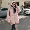 Cloud Puff Down Cotton-padded Jacket Women's Long Model New Thickened Hooded Small Cotton-padded Jacket Bread Jacket