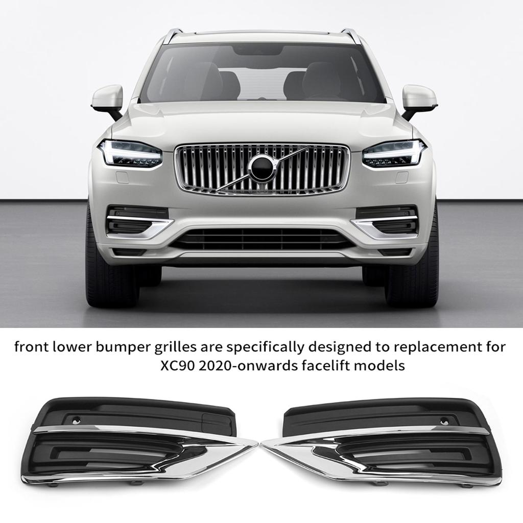Right Front Lower Bumper Grilles ABS Fog Lamp Grille Replacement for Volvo XC90 2020  ONWARDS FACELIFT MODELS