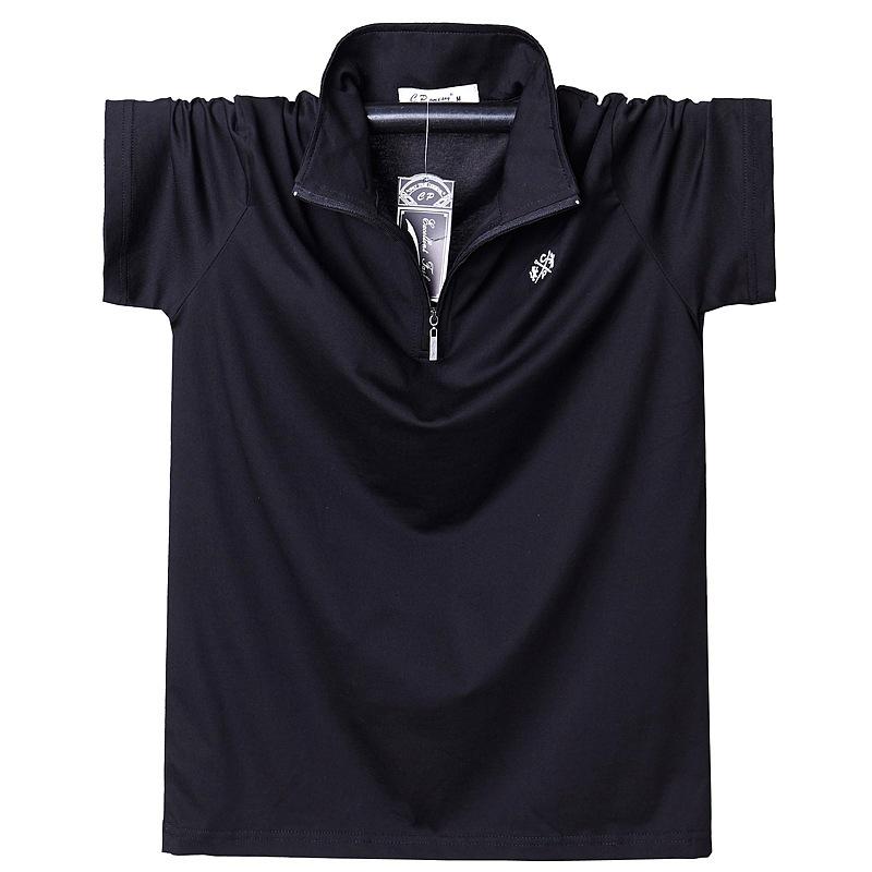 Новая мужская рубашка поло с коротким рукавом плюс размер футболка поло на молнии с коротким рукавом