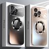 Роскошный титановый металлический стеклянный оконный чехол для телефона с магнитной беспроводной зарядкой для iPhone 16 15 14 13 12 11 Pro Max Plus Задняя крышка