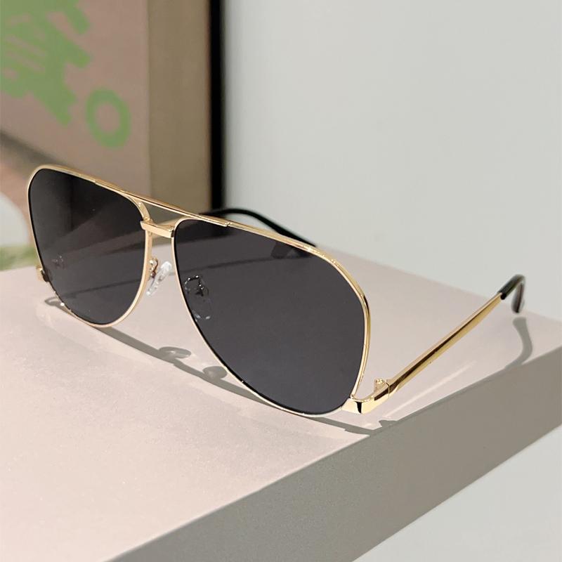 Солнцезащитные очки-авиаторы большого размера женские новые классические модные с двойной переносицей ретро дизайн бренда для улицы защита от УФ-лучей